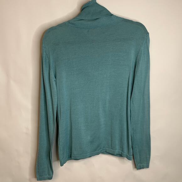 Kial Pale Green Turtleneck Sweater Sz Medium - Picture 6 of 8